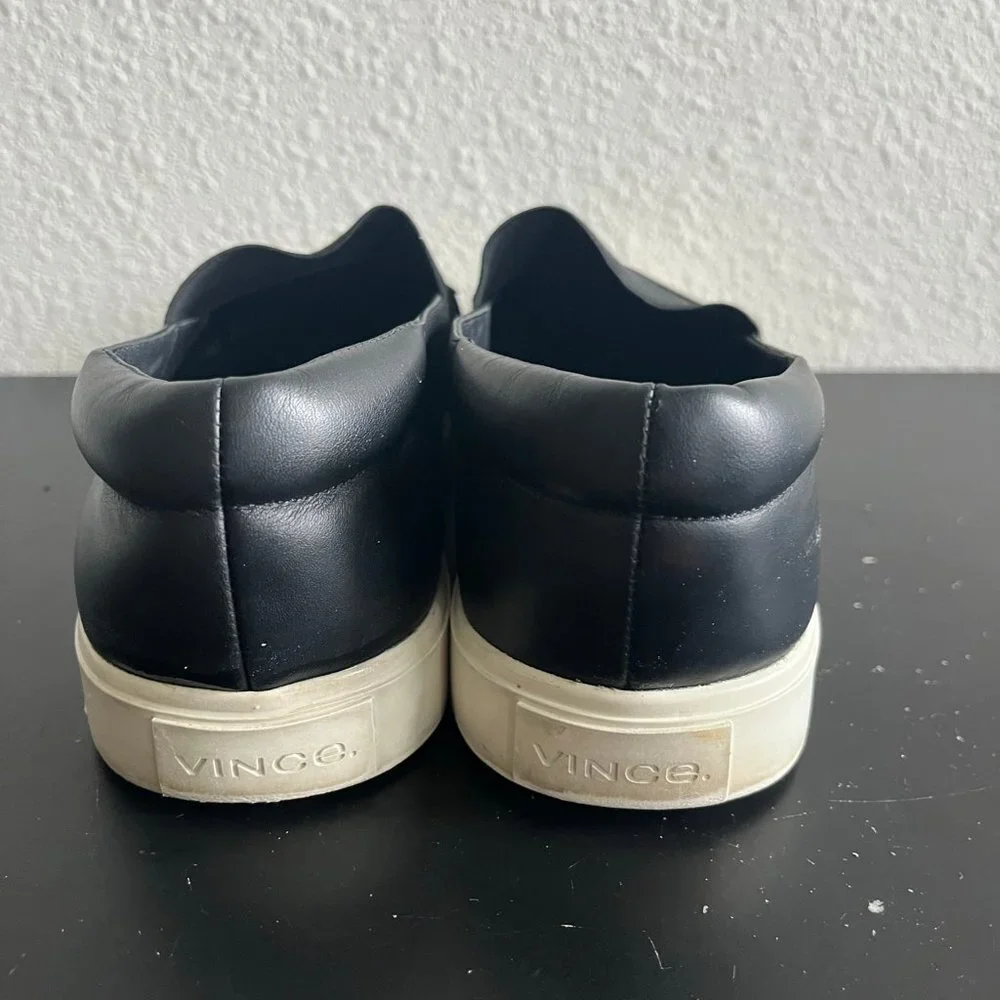 Vince Women's Fairfax Slip-On Black and White Sneakers Size 9.5